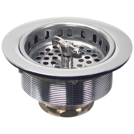 Templeton Twist Tight Kitchen Sink Strainer Assembly, 3.5 in., Stainless Steel, Chrome Plated TE2629702